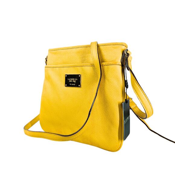 NWT Lauren Ralph Lauren Governors Lodge Flat Leather Crossbody Bag - Picture 1 of 9